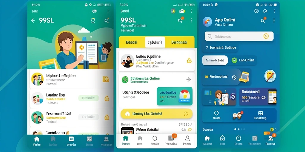Antarmuka aplikasi Les Online 99SL yang interaktif dan ramah pengguna.