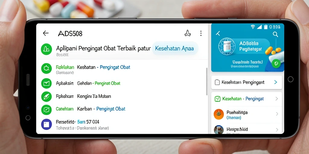 Tampilan utama ADS508 dengan fungsi Pengingat Obat yang praktis.