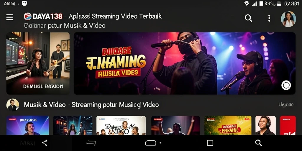 Antarmuka aplikasi <strong>DAYA138</strong> yang modern dan mudah digunakan untuk Streaming Video.