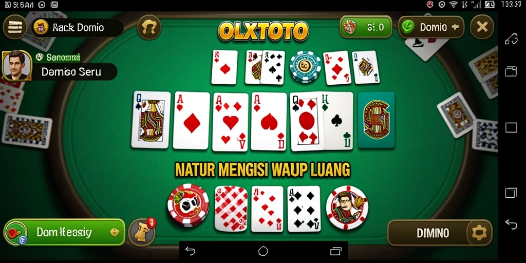 Tampilan antarmuka game Domino OLXTOTO yang menarik dan mudah digunakan.