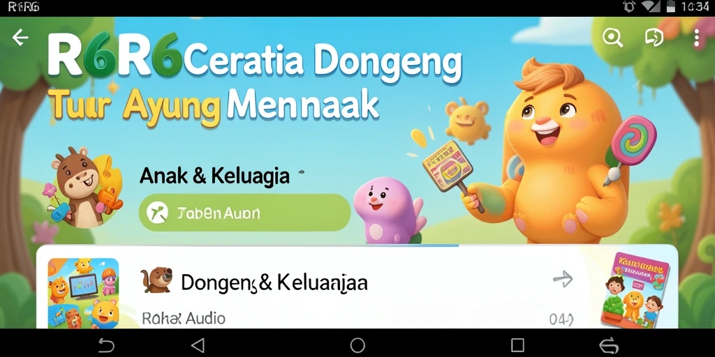 Tampilan antarmuka aplikasi R6R6 yang ramah anak dan intuitif.