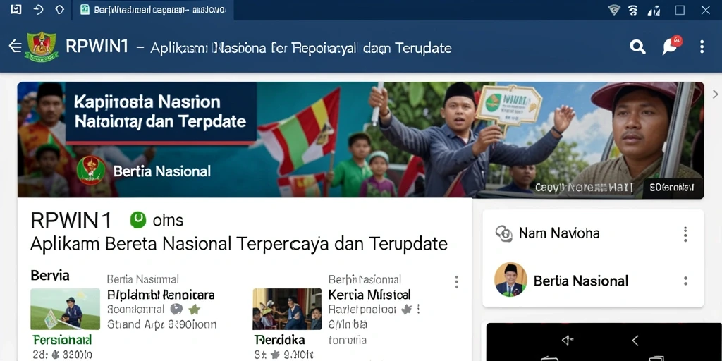 Tampilan antarmuka aplikasi RPWIN1 untuk berita nasional.