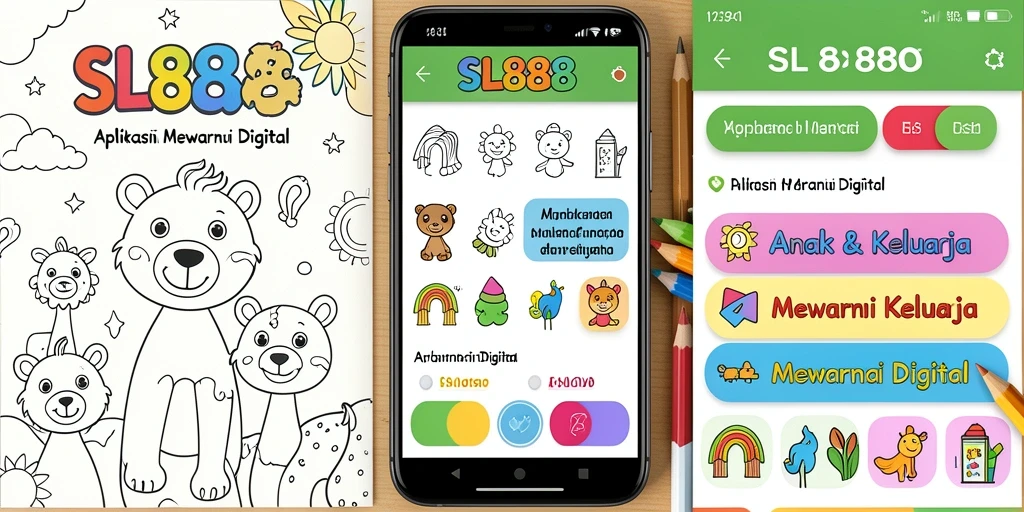 Antarmuka mewarnai digital SL888 yang menarik dan ramah anak.
