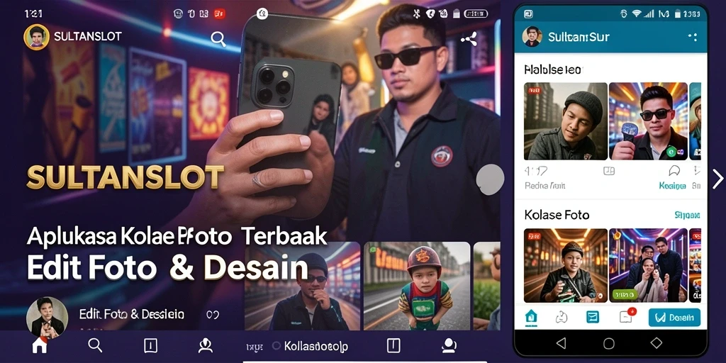 Tampilan antarmuka <strong>SULTANSLOT</strong> yang user-friendly untuk kolase foto.