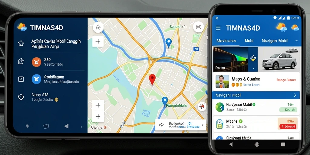 Tampilan antarmuka aplikasi TIMNAS4D dengan fitur Navigasi Mobil.